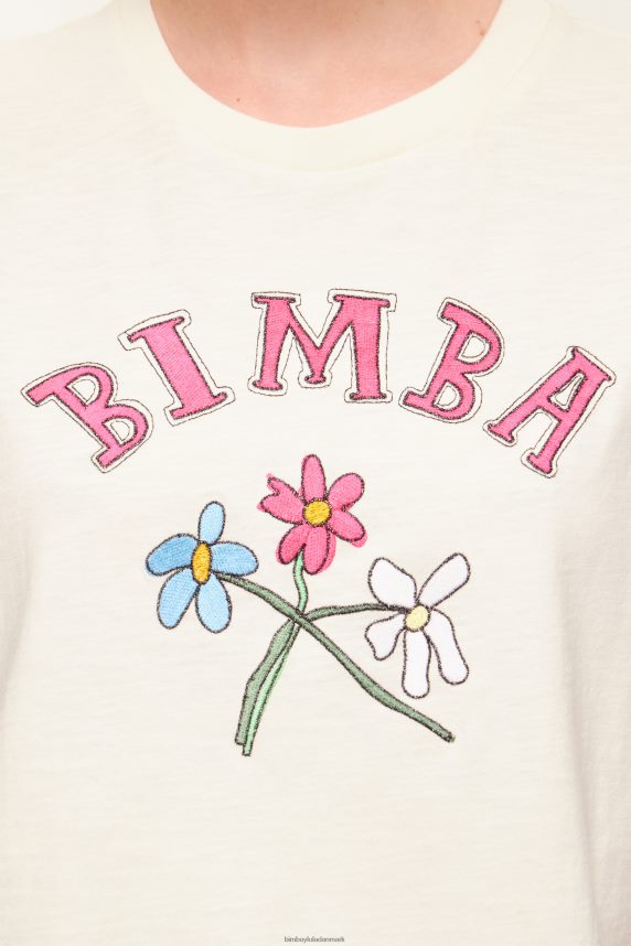 Bimba Y Lola blomstret logo t-shirt 46TD4J275ecru