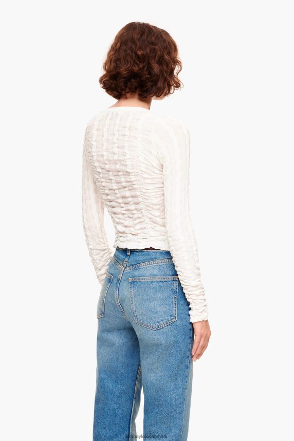 Bimba Y Lola figursyet t-shirt med tekstur 46TD4J312elfenben