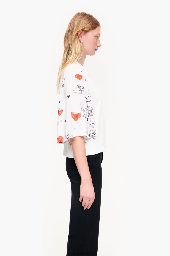 Bimba Y Lola hjerteprint dobbelt stof t-shirt 46TD4J282kaldenavn