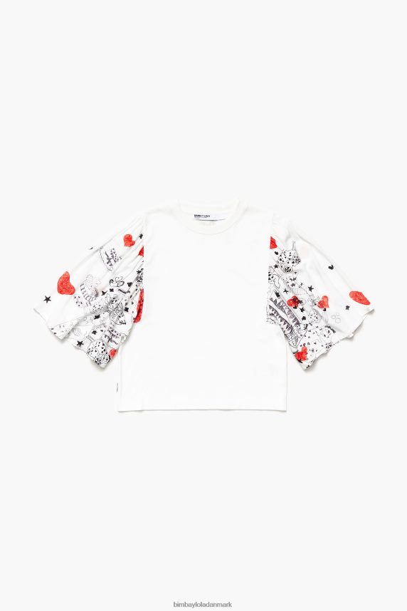 Bimba Y Lola hjerteprint dobbelt stof t-shirt 46TD4J282kaldenavn