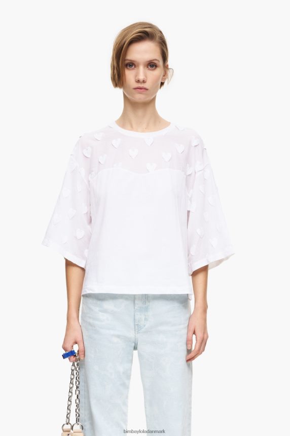 Bimba Y Lola hjerter bomuld t-shirt 46TD4J283hvid