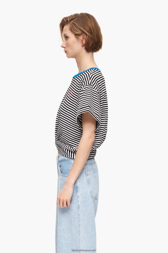 Bimba Y Lola knude boxy t-shirt 46TD4J320sort og hvid