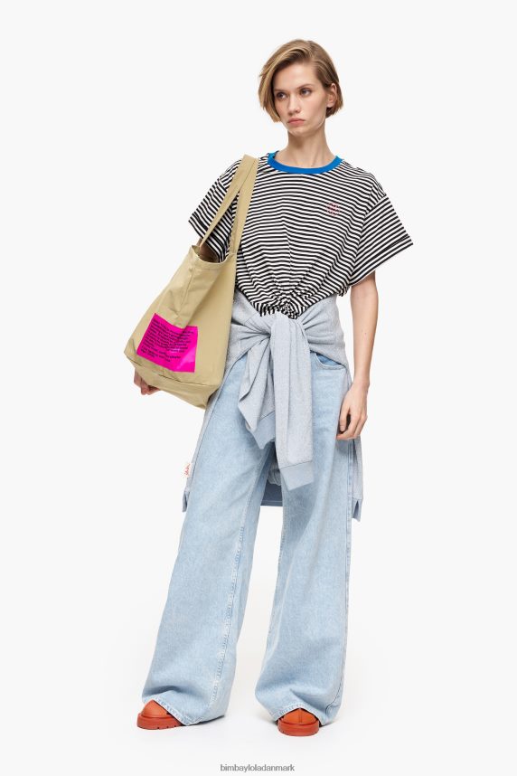 Bimba Y Lola knude boxy t-shirt 46TD4J320sort og hvid