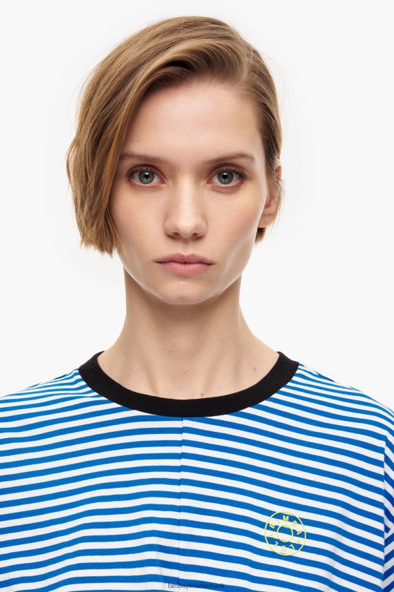 Bimba Y Lola knude boxy t-shirt 46TD4J322blå og hvid