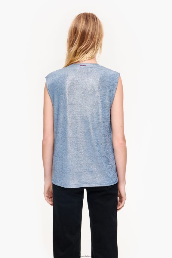 Bimba Y Lola kort flydende t-shirt 46TD4J309blå