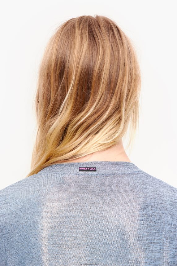 Bimba Y Lola kort flydende t-shirt 46TD4J309blå