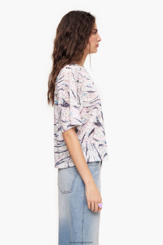 Bimba Y Lola æske t-shirt med butterfly wing print 46TD4J302hvid