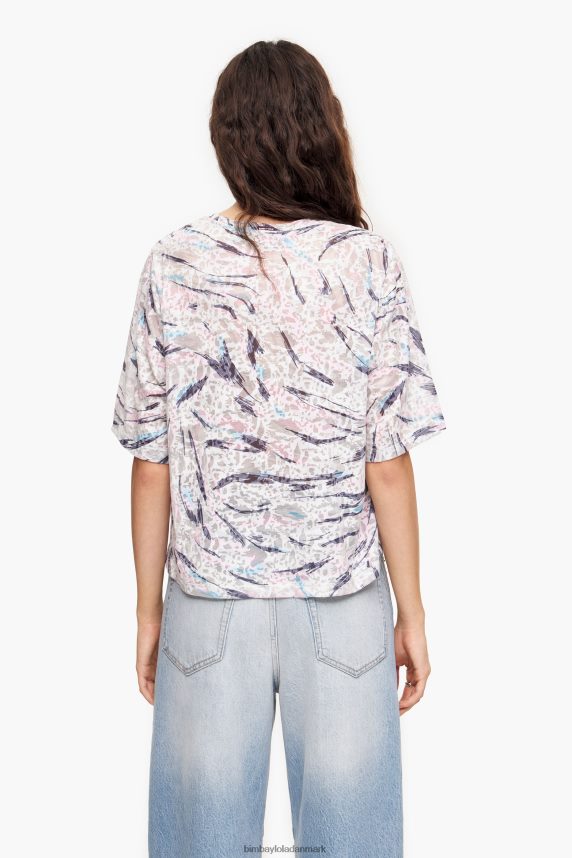 Bimba Y Lola æske t-shirt med butterfly wing print 46TD4J302hvid