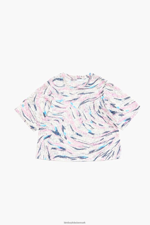 Bimba Y Lola æske t-shirt med butterfly wing print 46TD4J302hvid