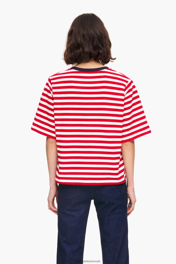 Bimba Y Lola stribet hunde-t-shirt 46TD4J250rød