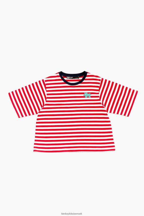 Bimba Y Lola stribet hunde-t-shirt 46TD4J250rød