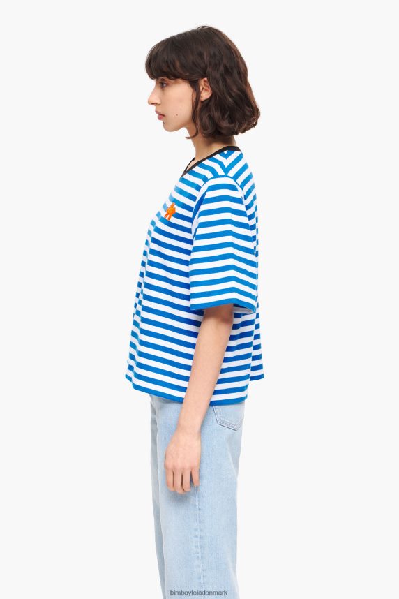 Bimba Y Lola stribet hunde-t-shirt 46TD4J254blå