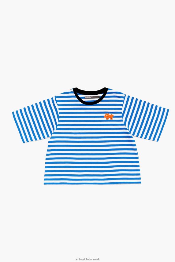Bimba Y Lola stribet hunde-t-shirt 46TD4J254blå