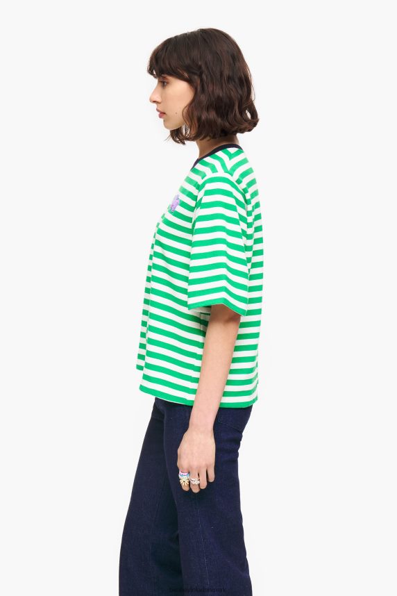 Bimba Y Lola stribet hunde-t-shirt 46TD4J256grøn