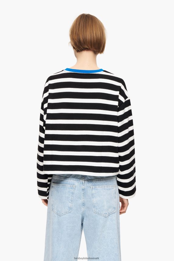 Bimba Y Lola stribet t-shirt i bomuld 46TD4J317sort