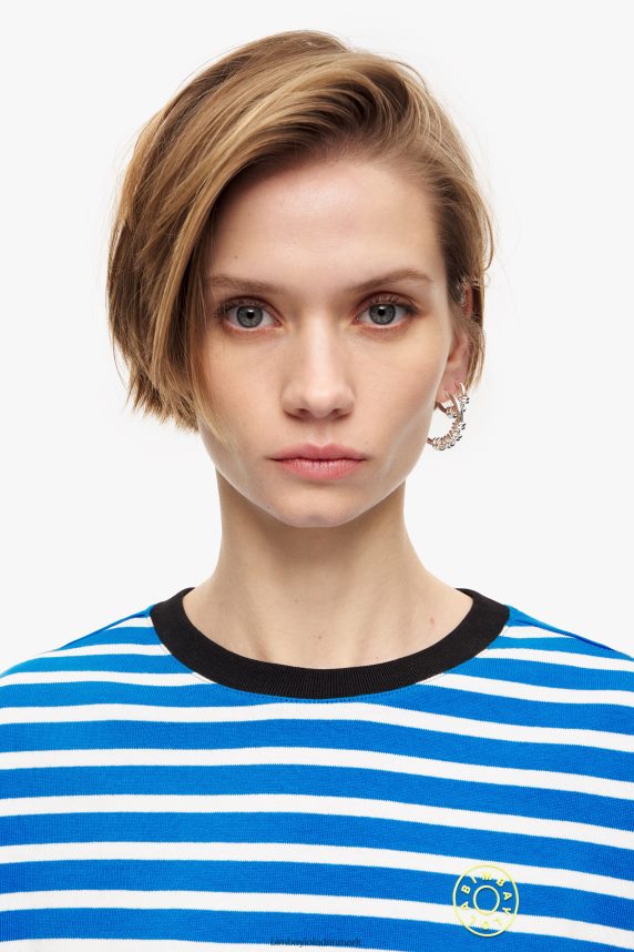 Bimba Y Lola stribet t-shirt i bomuld 46TD4J319blå