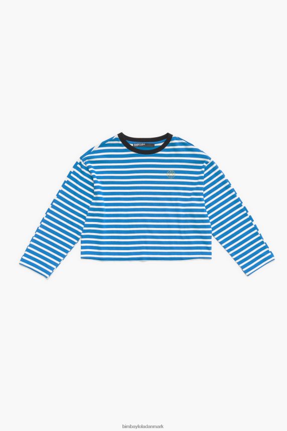 Bimba Y Lola stribet t-shirt i bomuld 46TD4J319blå