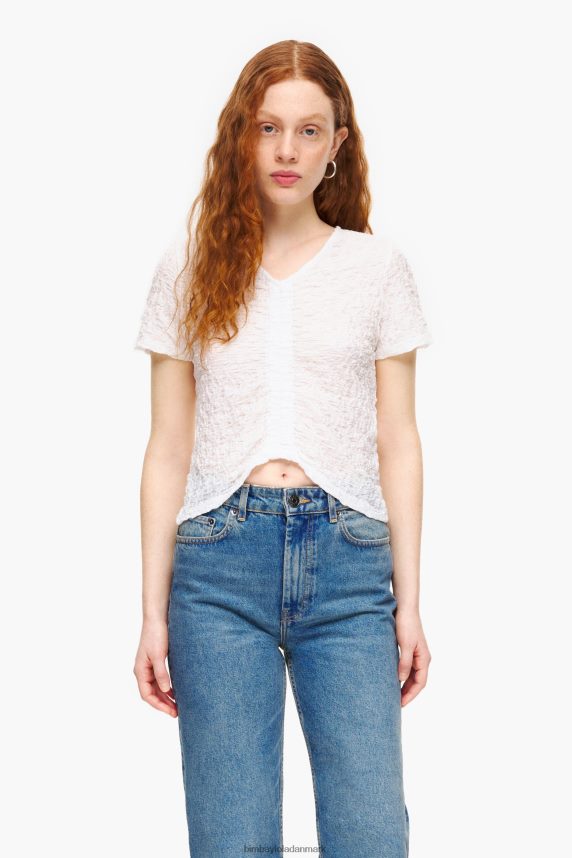 Bimba Y Lola struktureret ruchet t-shirt 46TD4J267elfenben