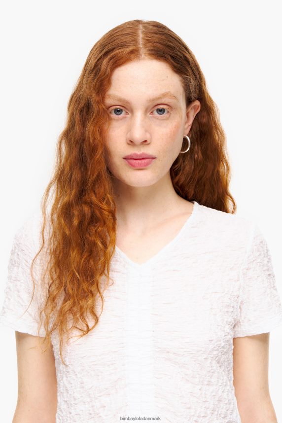 Bimba Y Lola struktureret ruchet t-shirt 46TD4J267elfenben