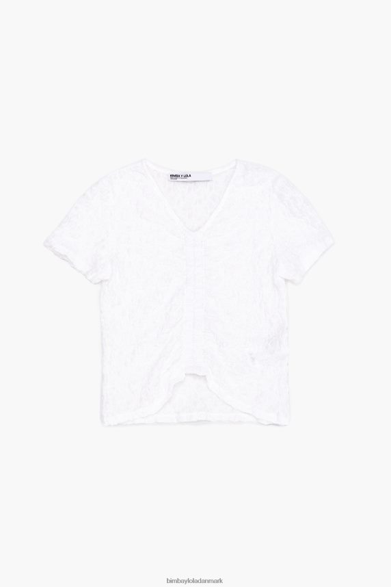 Bimba Y Lola struktureret ruchet t-shirt 46TD4J267elfenben