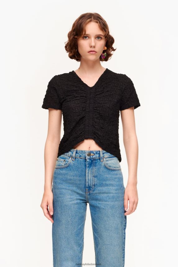 Bimba Y Lola struktureret ruchet t-shirt 46TD4J268sort