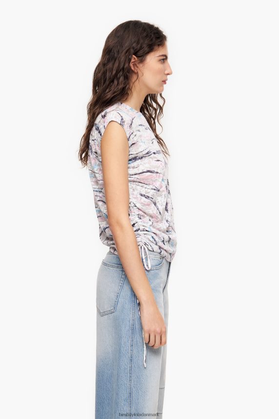Bimba Y Lola t-shirt i bomuld med sommerfuglevingeprint 46TD4J303hvid