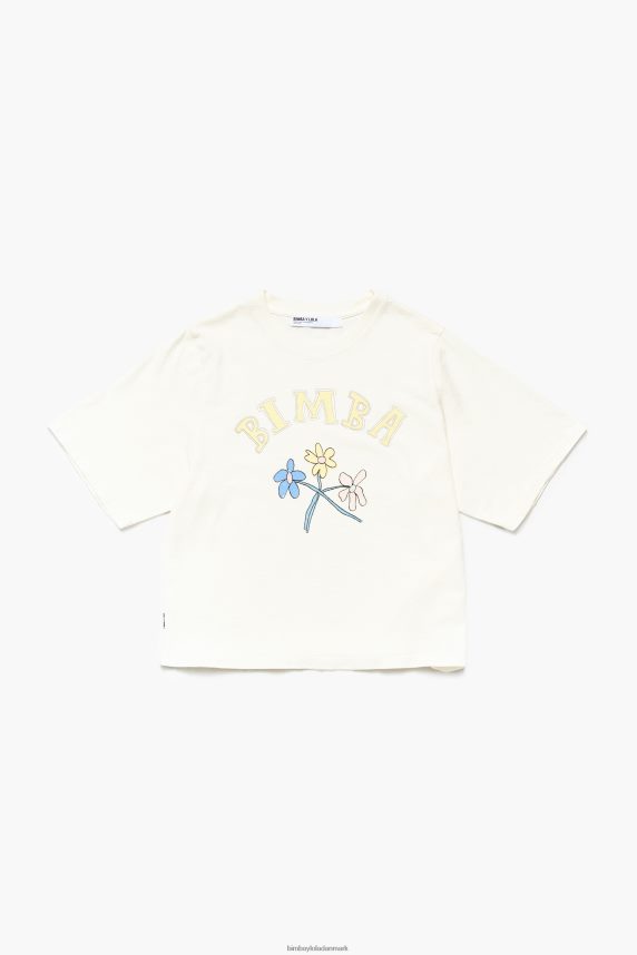 Bimba Y Lola t-shirt med bomuldsblomst med logo 46TD4J269vanilje