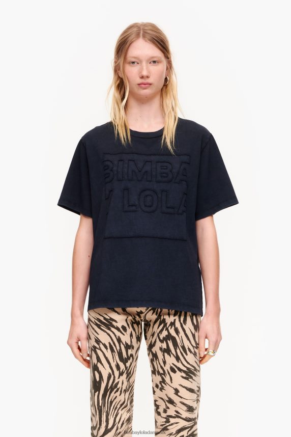 Bimba Y Lola t-shirt med bomuldslogo 46TD4J261sort