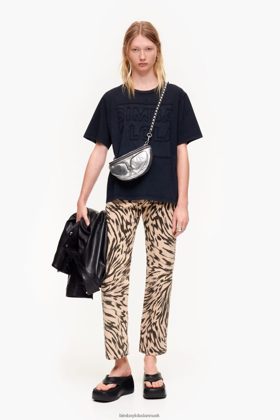 Bimba Y Lola t-shirt med bomuldslogo 46TD4J261sort