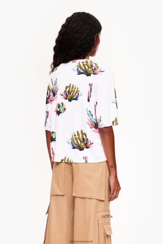 Bimba Y Lola t-shirt med koraltryk 46TD4J265elfenben