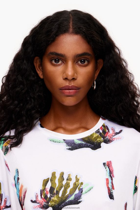 Bimba Y Lola t-shirt med koraltryk 46TD4J265elfenben