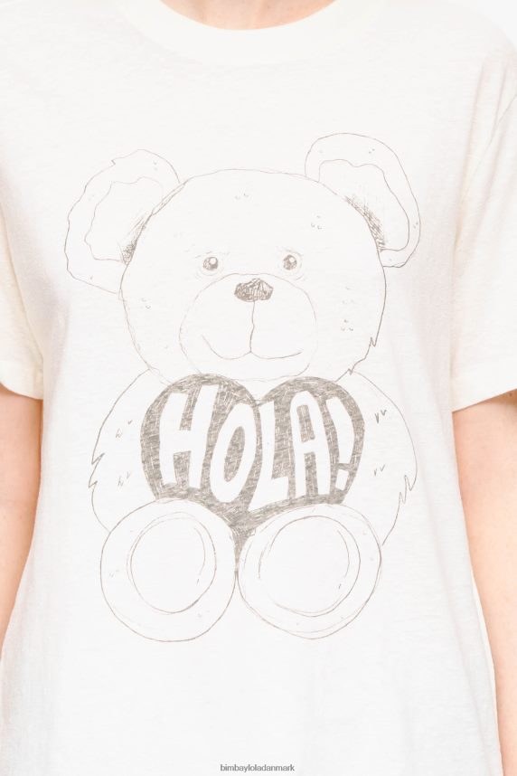 Bimba Y Lola t-shirt med pandabjørnetryk 46TD4J271ecru