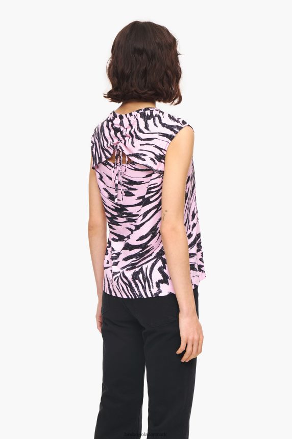 Bimba Y Lola tofarvet t-shirt i bomuld med sommerfuglevinger 46TD4J299lyserød