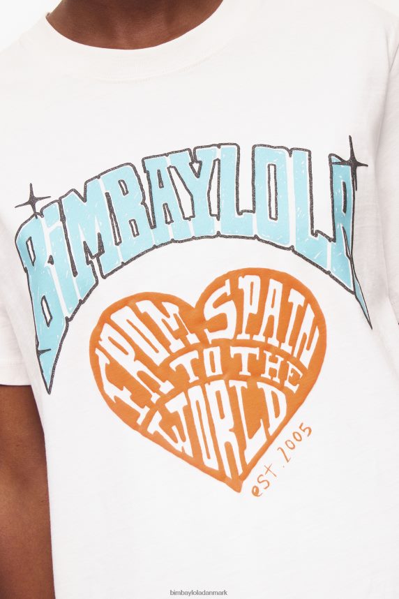 Bimba Y Lola universitets logo t-shirt 46TD4J277hvid